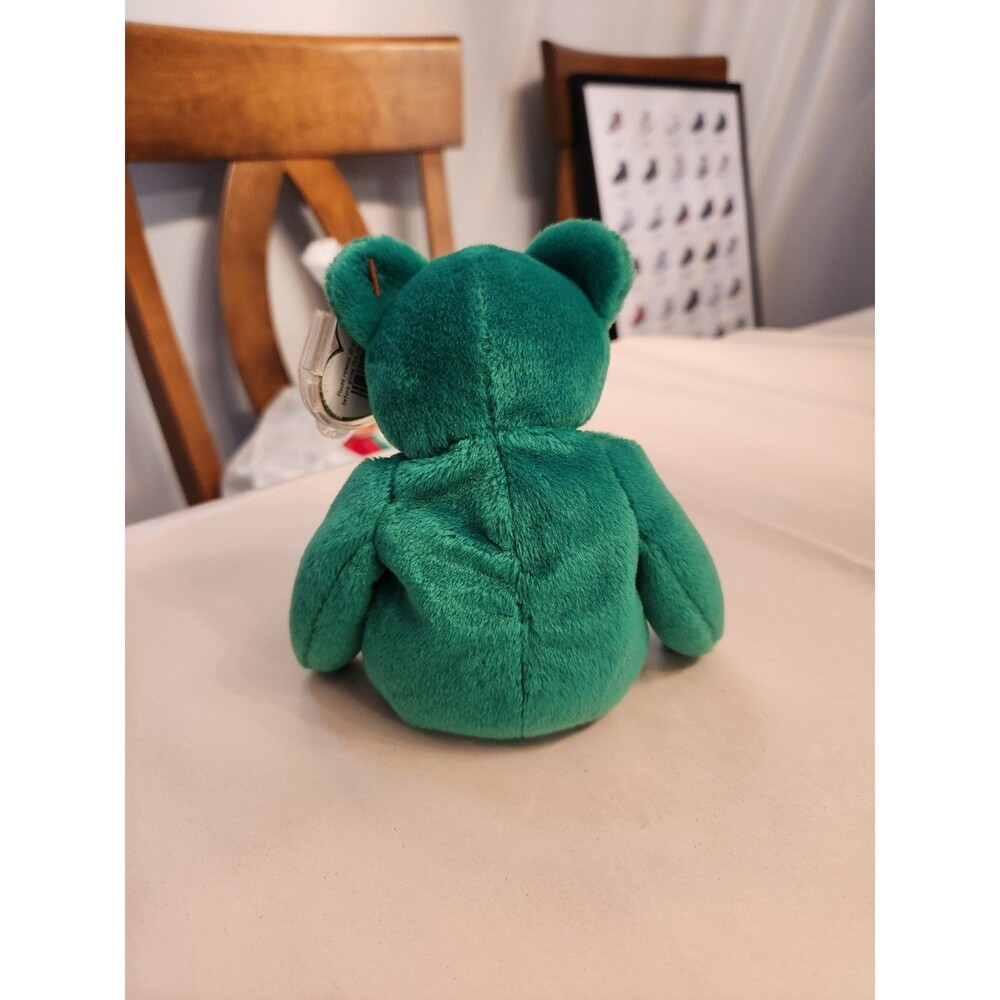 TY Beanie Baby Erin Bear – Green Shamrock – Tag Error? – See Photos - Picture 2 of 7